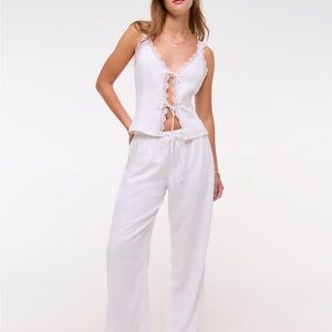 Abercrombie & Fitch Linen Blend Pull On Pant